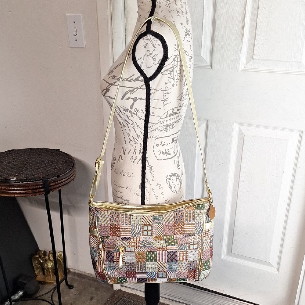 Sas Multicolor Patchwork Shoulder Bag - image 2